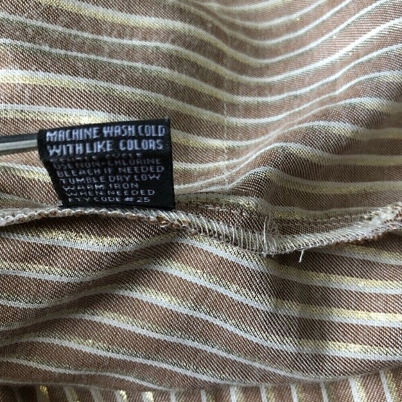J Glee Gold Stripe Midi Shirtdress Button Front Small - Picture 12 of 15